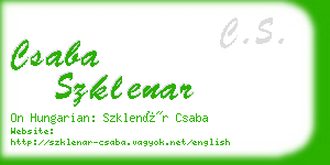 csaba szklenar business card